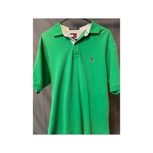 Green Tommy Hilfiger Polo Medium